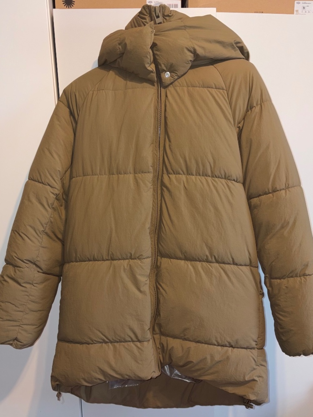 Zara Camel Hooded Puffer Coat - XS
